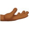 Palm Up Hand- Medium-Dark Skin Tone emoji on Apple